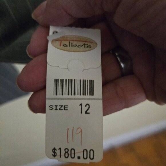 Talbots Vintage NWT Deadstock Gray Pinstripe Belted Blazer Jacket Size 12 - Picture 4 of 7